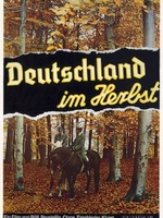 A film poster entitled 'Deutschland im Herbst' and showing an autumn woodland scene with a couple on horseback in the foreground