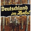 A film poster entitled 'Deutschland im Herbst' and showing an autumn woodland scene with a couple on horseback in the foreground