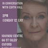 An event poster showing the face of Janet Suzman