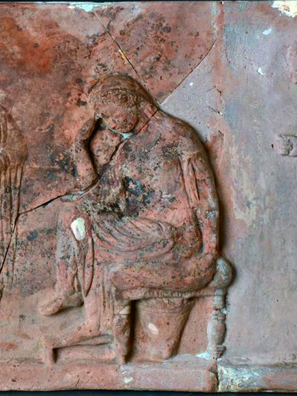 Roman terracotta plaque of Penelope in mourning, British Museum
