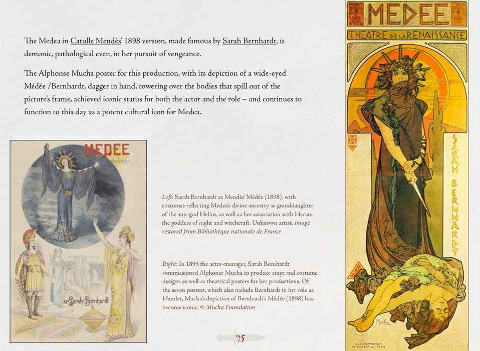 Screenshot of a page from the Medea ebook, showing designs by Alphonse Mucha